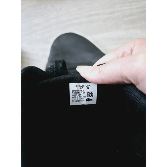 Lacoste Strideur 116 Black Low Rise Mens Lace Up Fashion Sneakers Shoes 12 - Picture 10 of 11